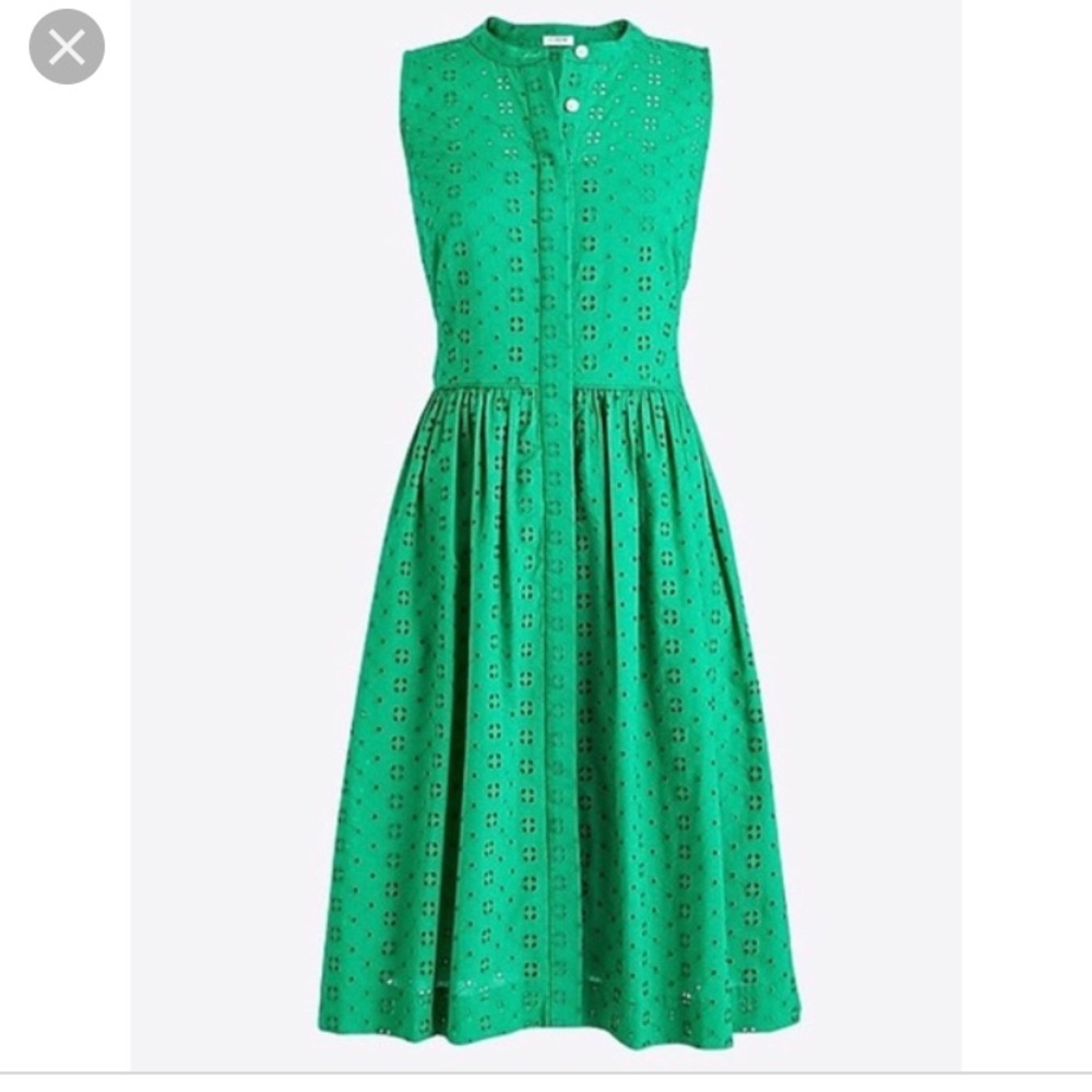Jcrew eyelet sleeveless dress